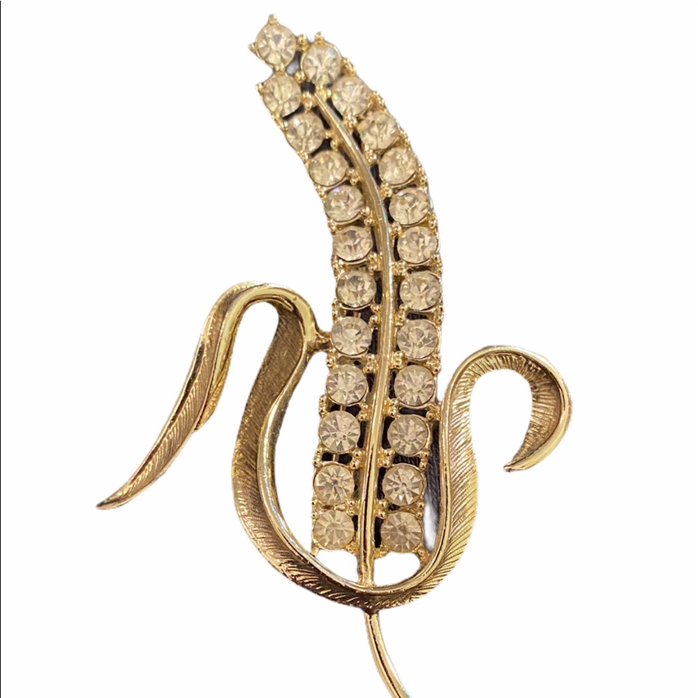 Sold!!!Vg Sarah Coventry Wheat Rhinestone Pin Brooc - Picture 1 of 4